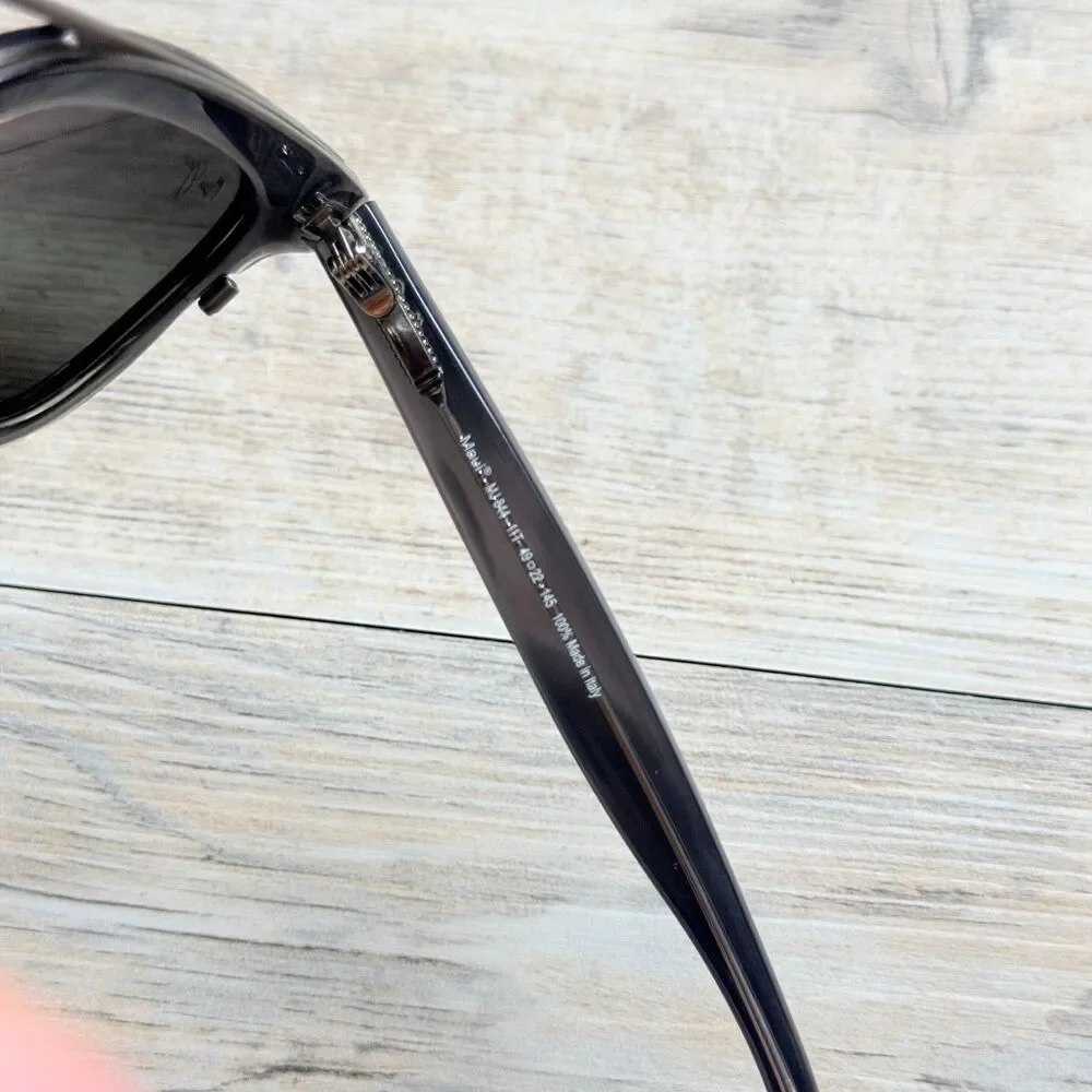 Maui Jim Relaxation Mode MJ310-BG Black Polarized Sunglasses Retro Square Wrap
